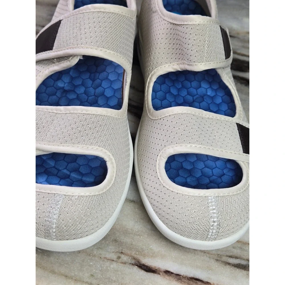 Youyun Beige Diabetic Walking‎ Shoes Memory Foam Air Cushion Straps  Womens 8.5